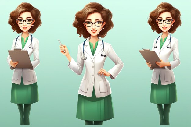 Four different medical illustrations with the word doctor on them.