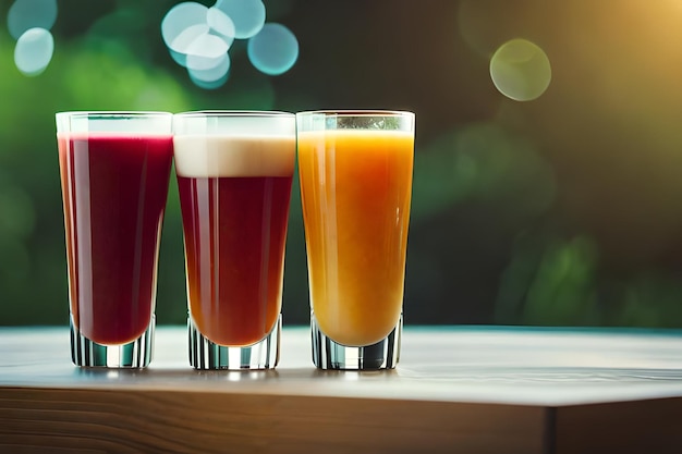 four glasses of beer with one that says " drink ".