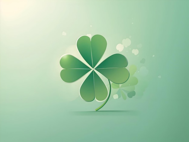 Four Leaf Clover and Green Background