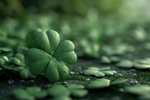 A four leaf clover on the ground