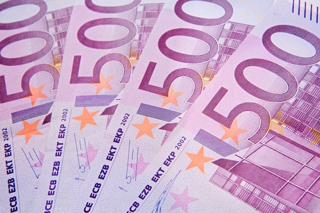 Four notes of five hundred of euros 