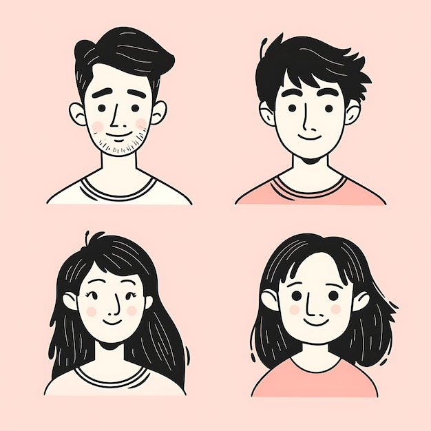 четыре картинки девушки и девушки с разными выражениями лица