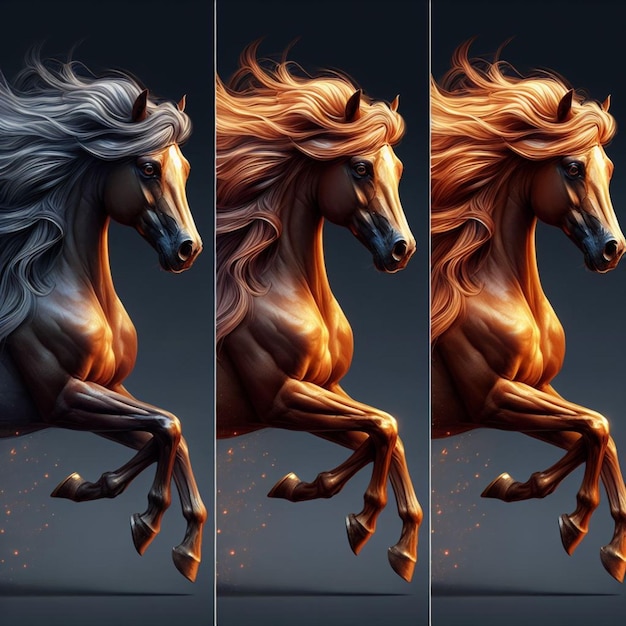 four pictures of horses with the words quot horses quot on them