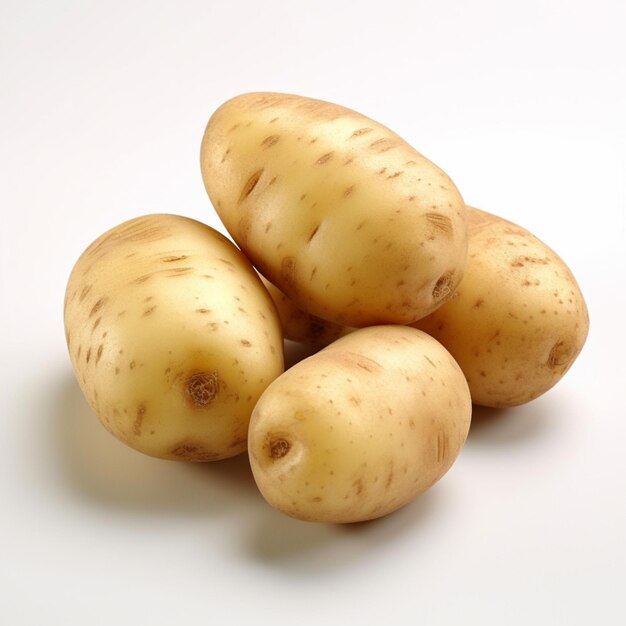 Four potatoes are stacked on top of each other.