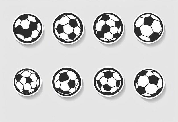 Photo four soccer balls are shown with one that has the number 8 on them
