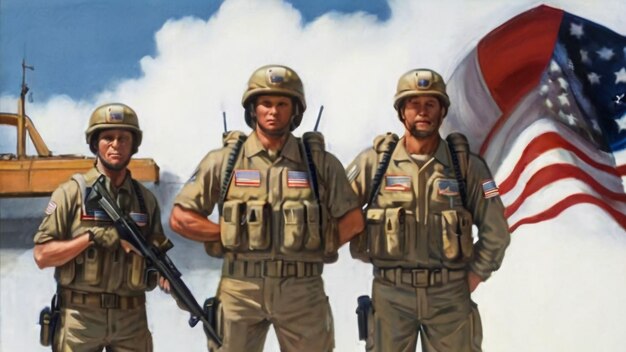 four soldiers in uniforms with the word  usa  on the front