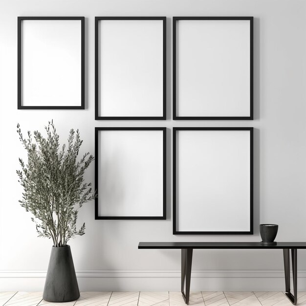 Photo four square blank frame black frames hanging