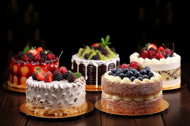 Четыре вкусных торта на день рождения