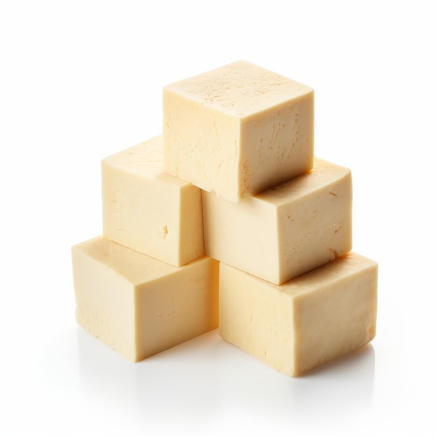 Photo four tofu cubes