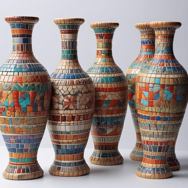 Photo four vases with the word butterfly on them