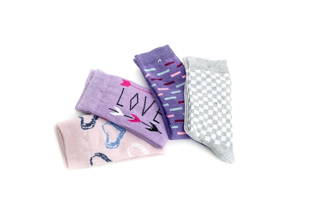 Four women's socks closeup