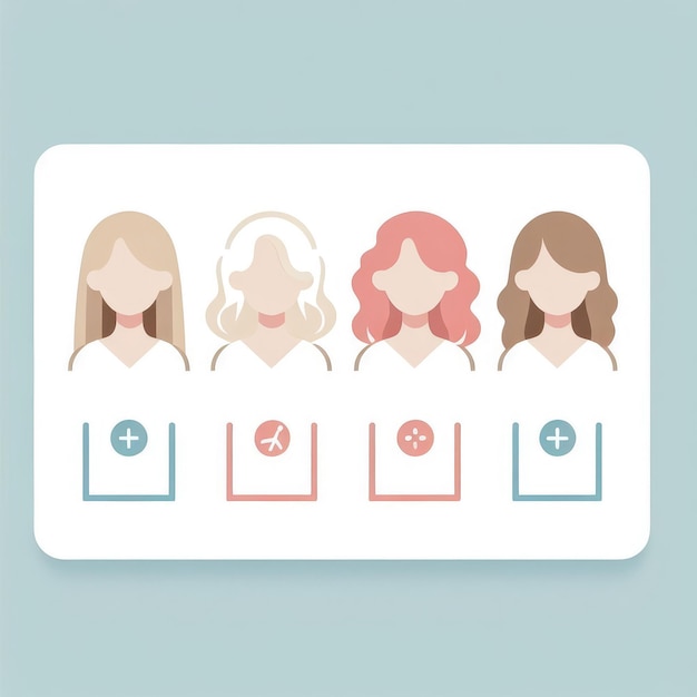 Photo four women with different hair colors and styles