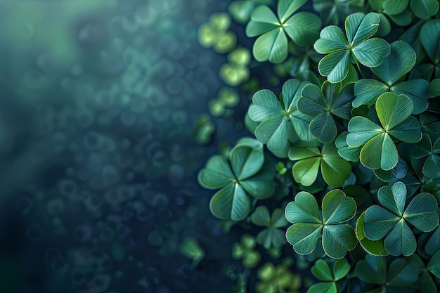 Четырехлистный клевер на Shamrock Фон для Дня Святого Патрика