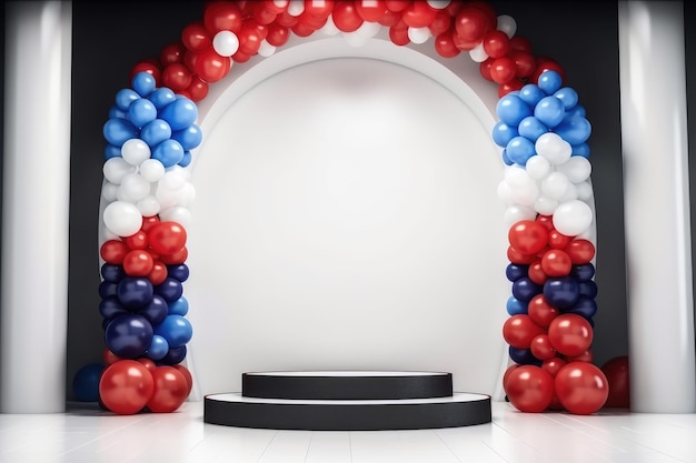 Photo fourth of july independence day usa display podium generative ai