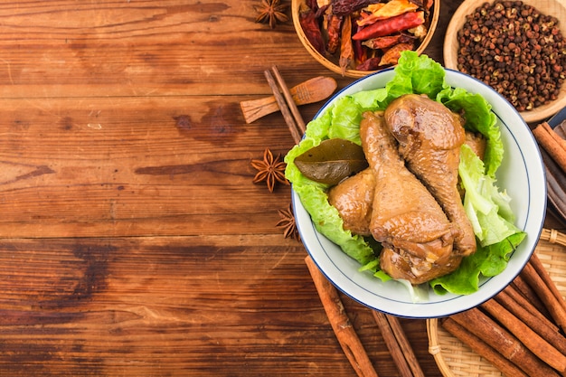 Fowl stewed with soy sauce, Chicken thigh