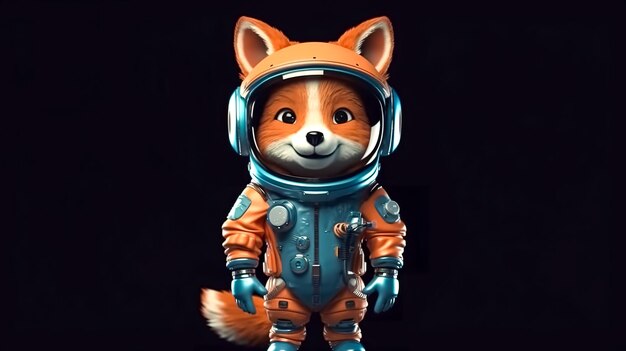 Fox in an astronaut suit generative ai