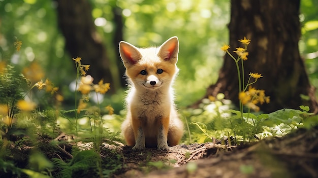 Fox baby fox fennec Generative AI