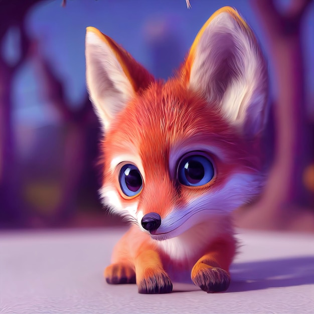 Fox character illustration showcasing cuteness and charm AIGenerated