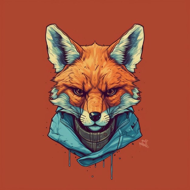 Photo fox character illustration