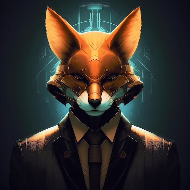 Photo fox character illustration