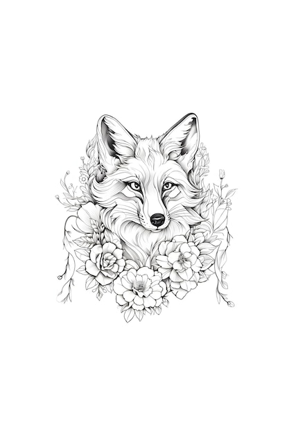 Photo fox coloring pages for adults