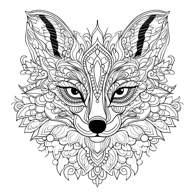 Photo fox coloring pages for adults