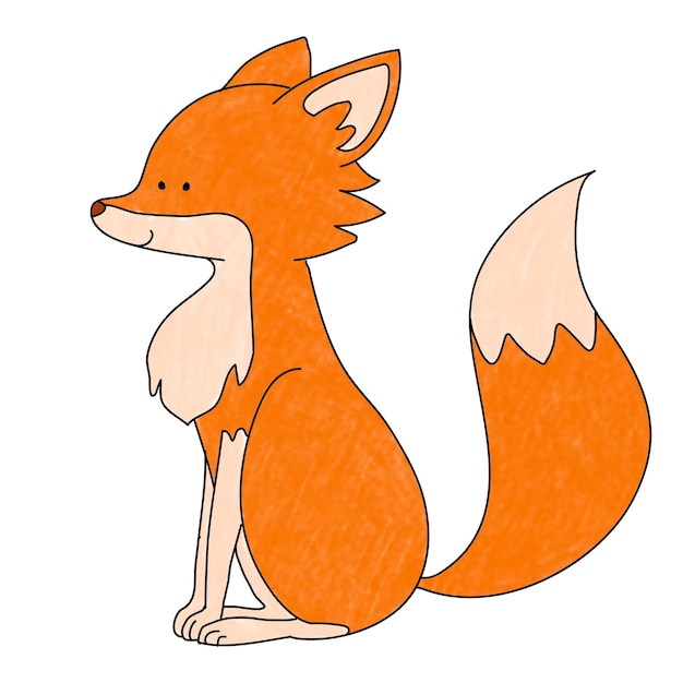 フォックス キューティ PNG スティッカー カラフルな動物のイラスト
