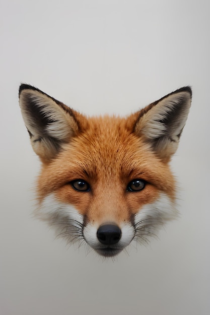 Photo fox face with minimal details illustration