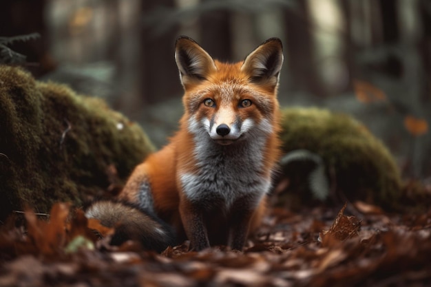 fox in a forest nature photography