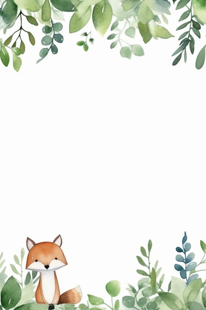 A fox and a fox are sitting in a corner of a white background.