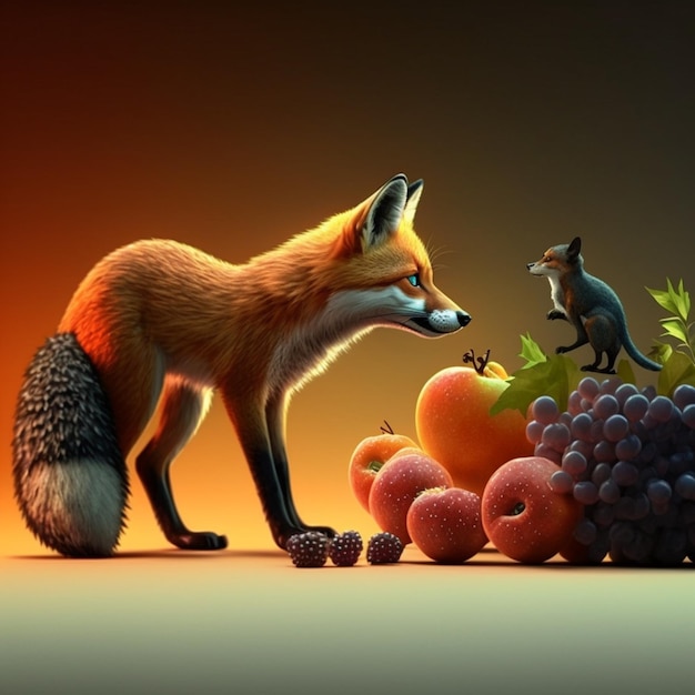 fox and the fruits