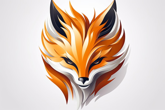 Fox head and fox icon sticker art illustration and esports mascot logo concept