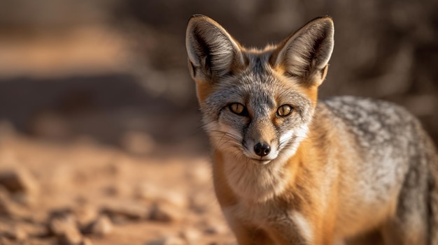 A fox is looking at the camera.