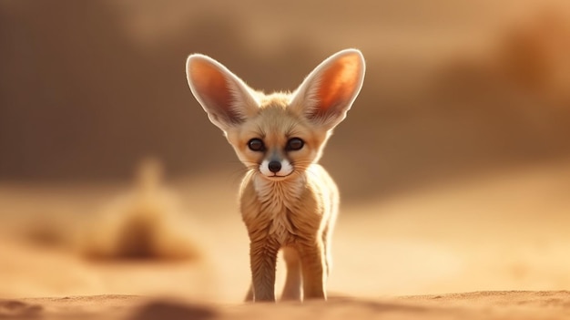 A fox is on a sand dunegenerative ai