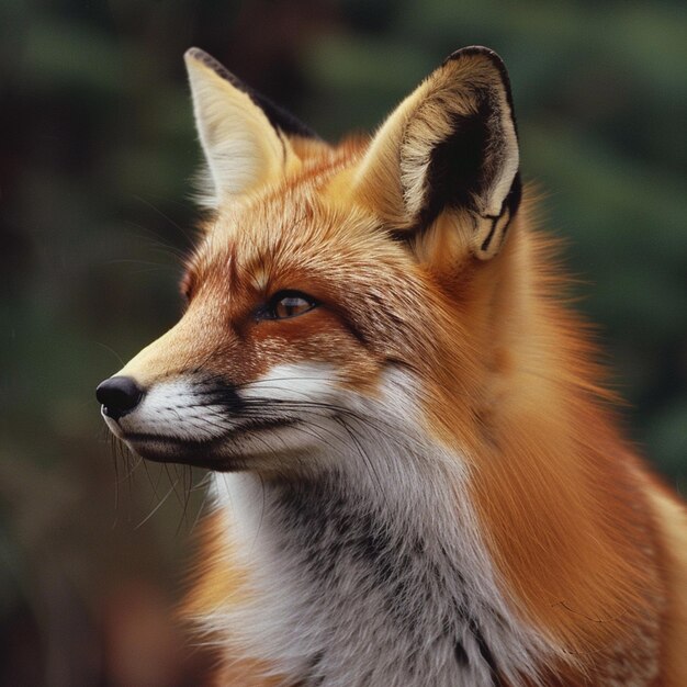 a fox is shown in a picture with trees in the background