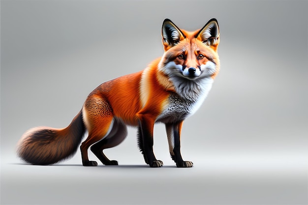 A fox isolated on a white background