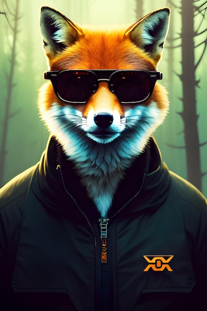 fox in a jacket and glases generated by ai