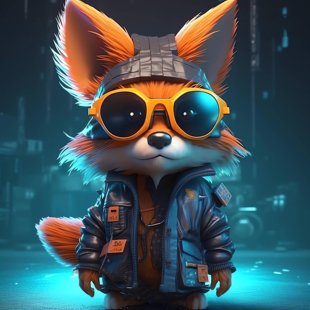 A fox in a jacket and sunglasses