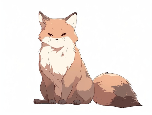 Fox Kitten cat anime Cartoon style