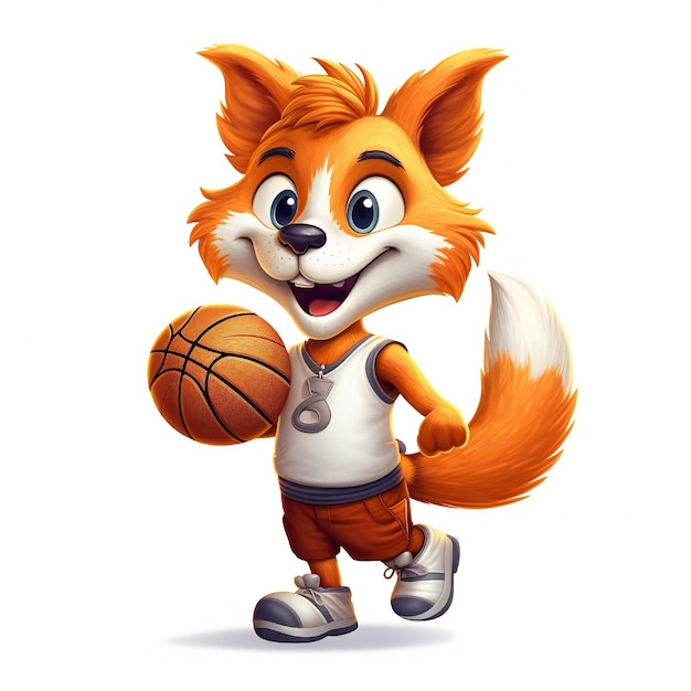 A fox mascot basketball player