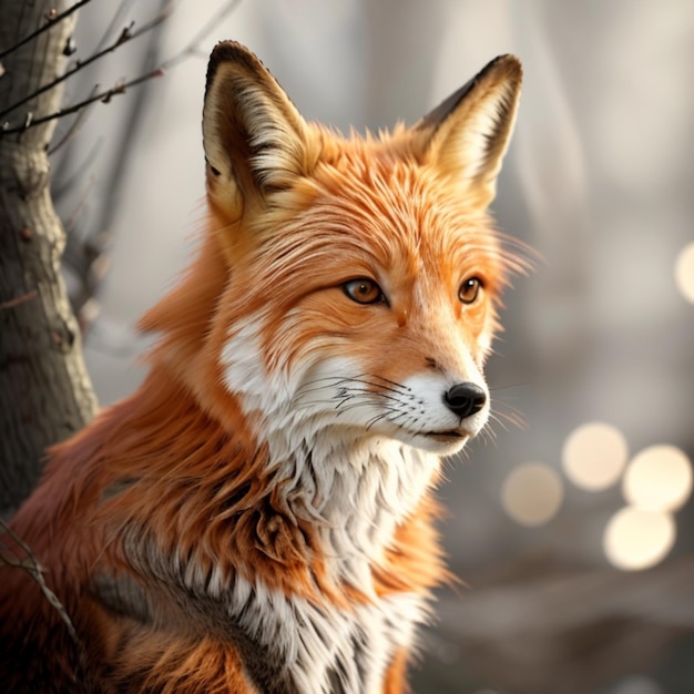 fox sitting ai generated