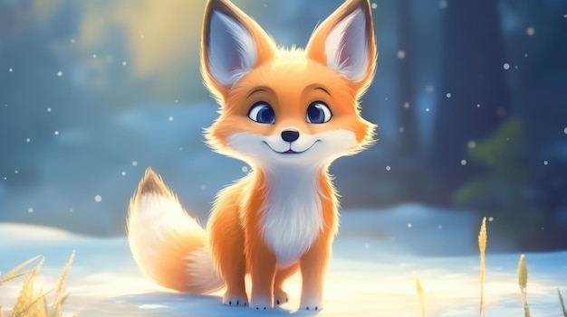 A fox in the snow