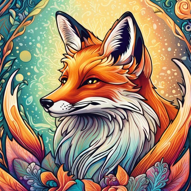 Fox Sticker Illustration