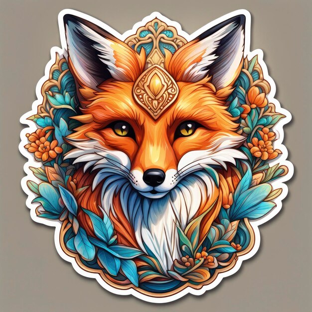 Fox Sticker Illustration