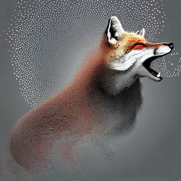 Photo fox thin line particle