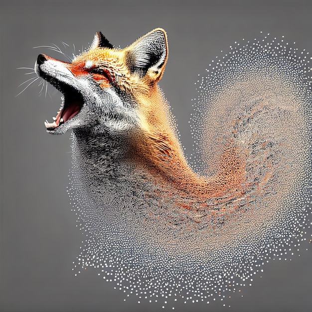 Photo fox thin line particle