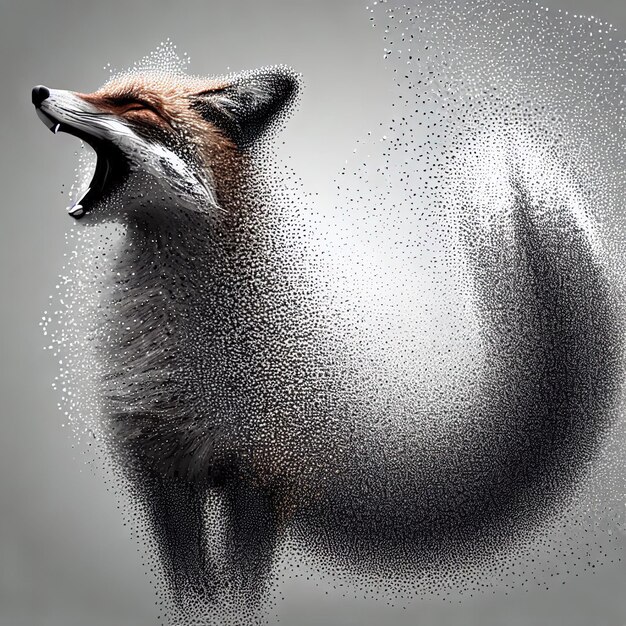 Photo fox thin line particle