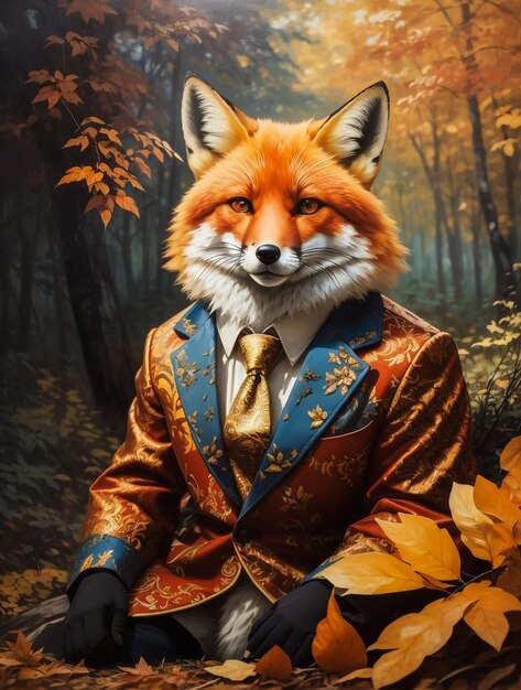 A fox wearing a suit and boots