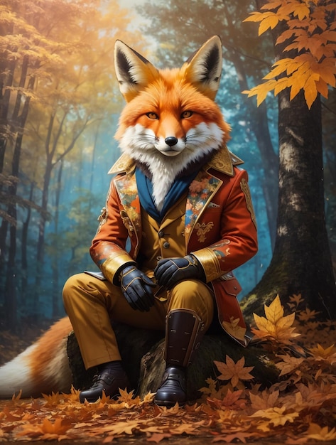 A fox wearing a suit and boots