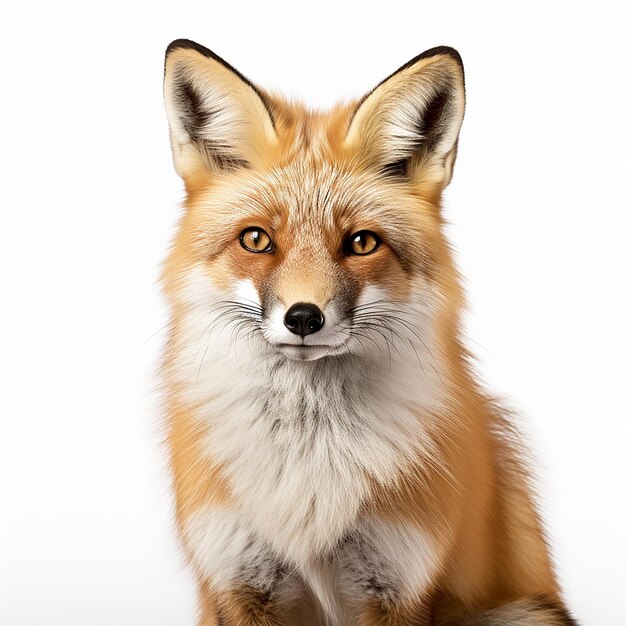 Photo fox on white background hyper